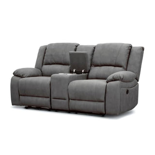 Latte Luxe Leisure Hub Captain Console 2 Seater Sofa Open Center console