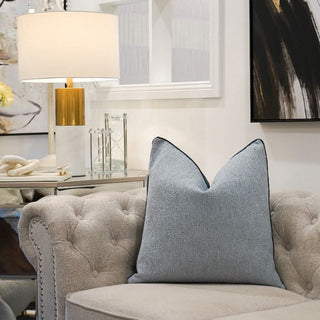 Light Blue and Deep Acqua Blue Reversible Cushion
