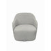 Light Grey Bouclé Fabric Swivel Armchair