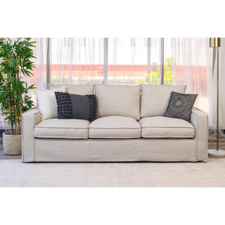 Logan Haven Stone Coloured 3 Seater Lounge In Living Room