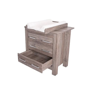 Love N Care Bordeaux Chest Brown Vintage With Pad and Open Drawer