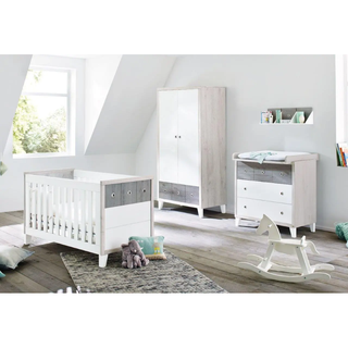 Love N Care Brooklyn Wall Shelf White in Room with White Set