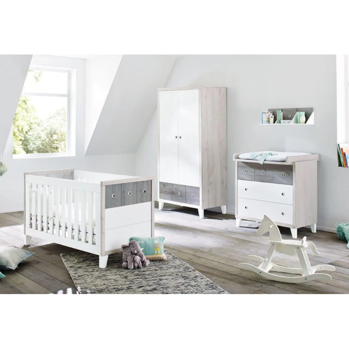 Love N Care Brooklyn Wall Shelf White in Room with White Set