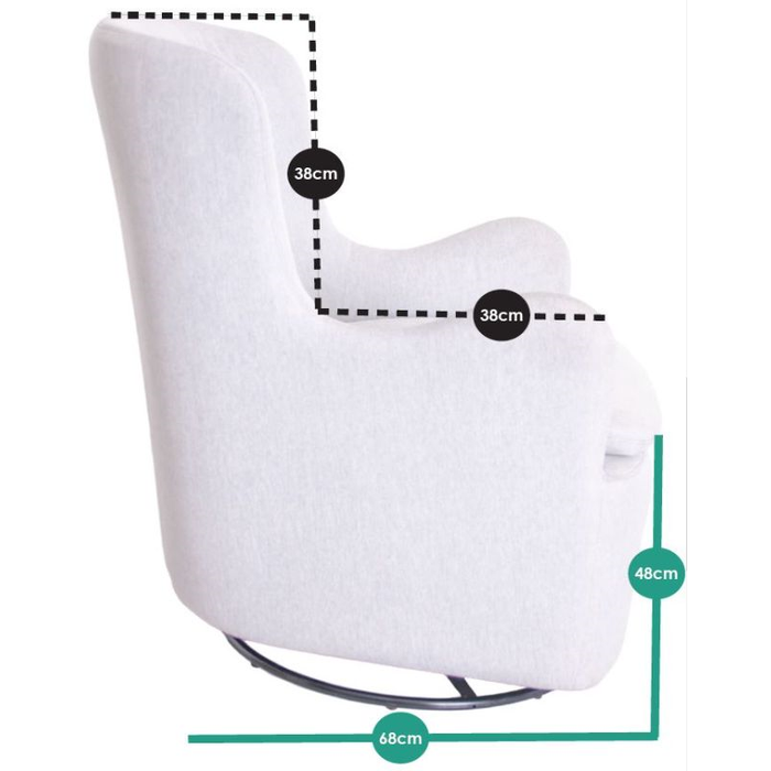 Love N Care Lush Glider Chair Side Dimensions