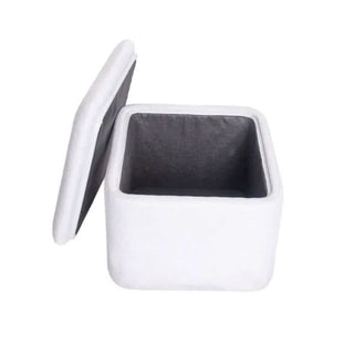 Love N Care Lush Glider White square ottoman footstool Storage