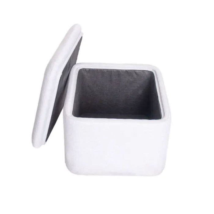 Love N Care Lush Glider White square ottoman footstool Storage