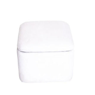 Love N Care Lush Glider White square ottoman footstool with cushioned top