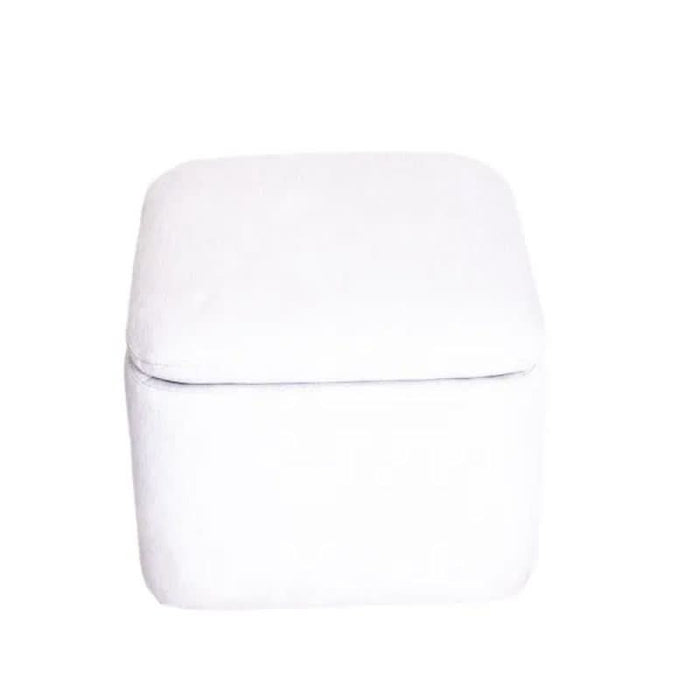 Love N Care Lush Glider White square ottoman footstool with cushioned top