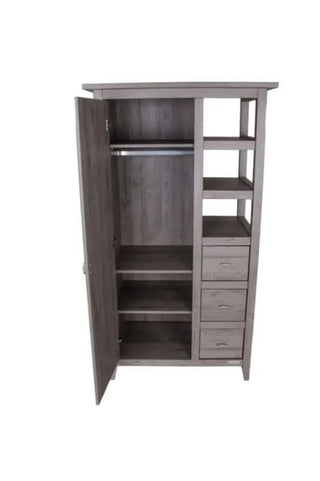 Love N Care Lyon Wardrobe Dark Grey Open Door