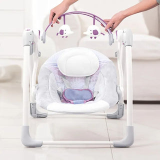 Love N Care Portable Swing In Purple Front Profile
