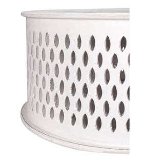 Lumina Mosaic: Round White Mango Wood Coffee Table Pattern