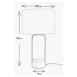 Luna Arc Ceramic Lamp Dimensions