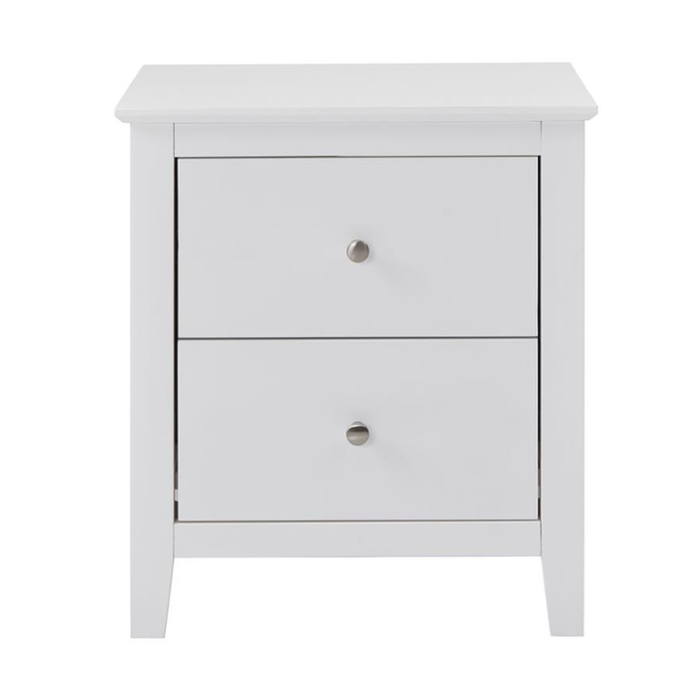 Lunar Double Drawer Bedside Table