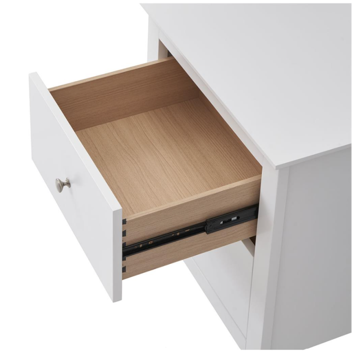 Lunar Double Drawer Bedside Table Open Drawer