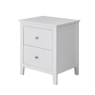 Lunar Double Drawer Bedside Table Side View