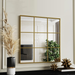 Lux Square Gold Divided Modern Mirror On Display