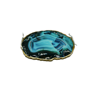 Luxe Dark Marble Decorative Tray Top View