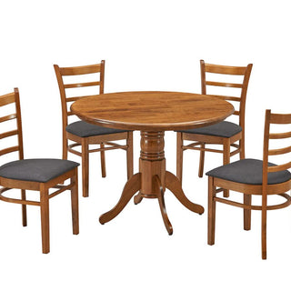 Mackay Regal Round Dining Table in Walnut With Chairs