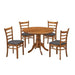 Mackay Walnut 5 Piece Round Dining Setting