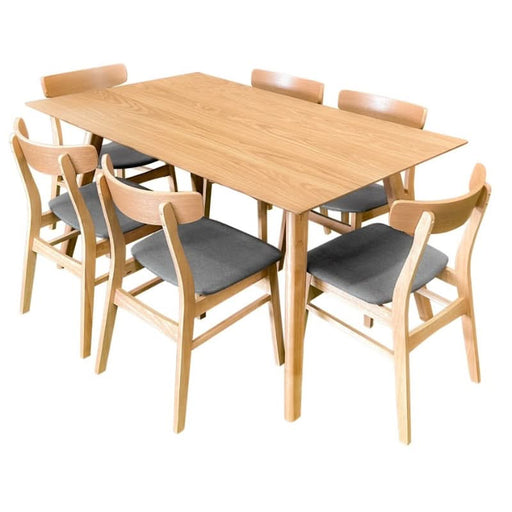 Malone 7-Piece Rectangular Dining Ensemble-Natural Elegance