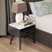 Marcello Single Drawer Bedside Table Black