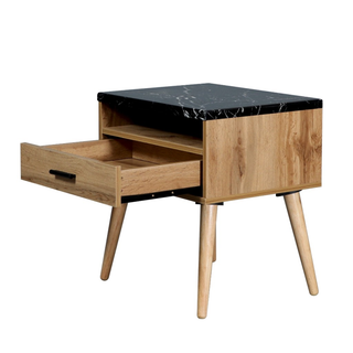 Marcello Single Drawer Bedside Table Oak Open Drawer