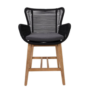 Marrakesh Black Rope Outdoor Bar Chair