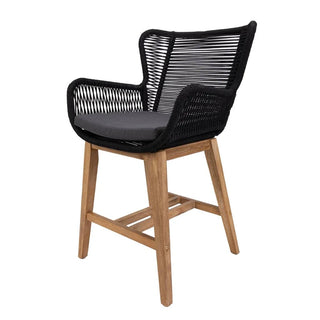 Marrakesh Black Rope Outdoor Bar Chair Side Profile