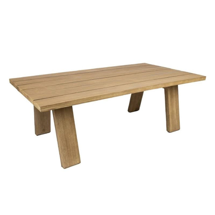 Marrakesh Enclave Outdoor Coffee Table: Solid Eucalyptus Timber Close Up Look