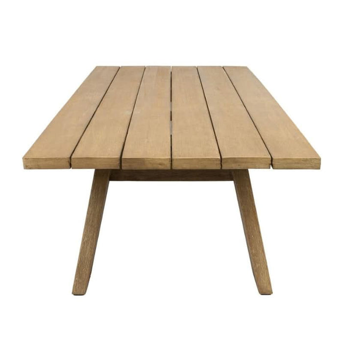 Marrakesh Enclave Outdoor Coffee Table: Solid Eucalyptus Timber Side Look