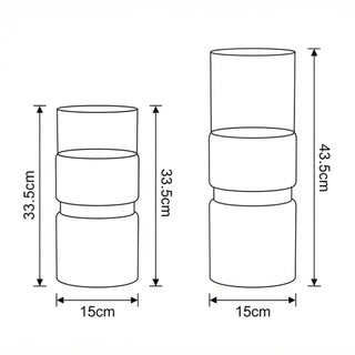 Mercury Gold Glass Hurricane Candle Holder Dimensions