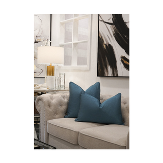 Metallic Classic Plain Cushion Blue Collection