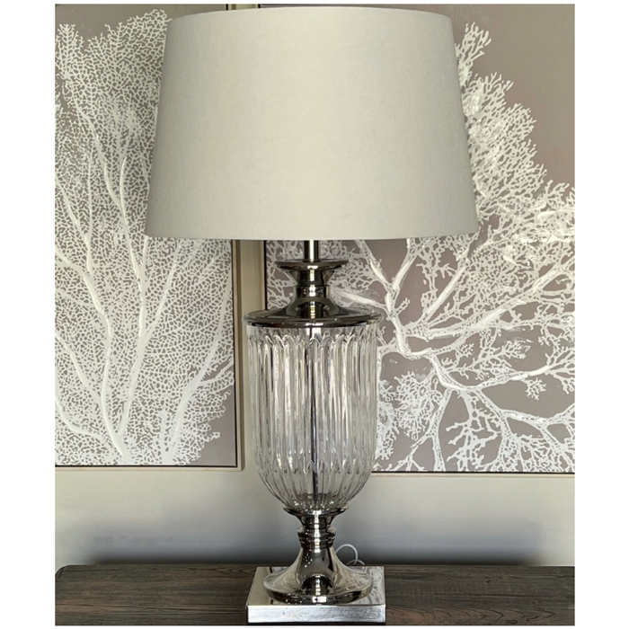 Milan Clear Glass Table Lamp Display