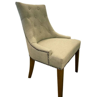 Monte Serenity Linen Chair In Beige Linen Side Profile