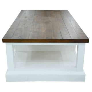 Montreal Chic Hampton 2 Drawer Coffee Table Oak and White Left Side
