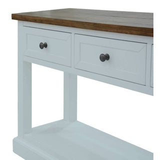 Montreal Hampton 3 Drawer Console Table Oak and White Close-up