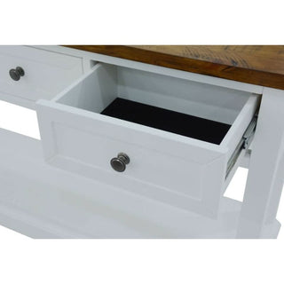 Montreal Hampton 3 Drawer Console Table Oak and White Open Drawer