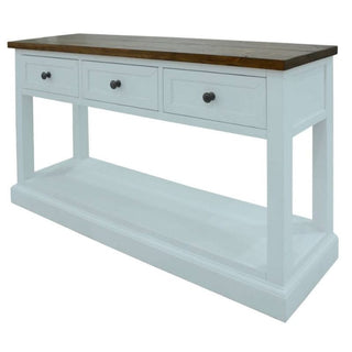 Montreal Hampton 3 Drawer Console Table Oak and White Side Profile