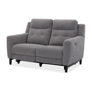 Morgan 2 Seater Electric Recliner in Grey Fabric Side Profile