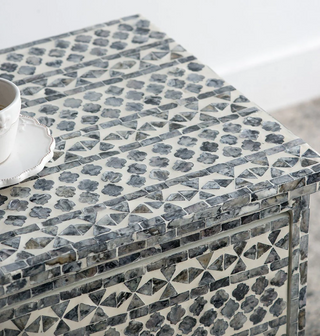 Mosaic Pattern Bedside Table Close-up
