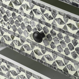 Mosaic Pattern Bedside Table Drawer Close-up