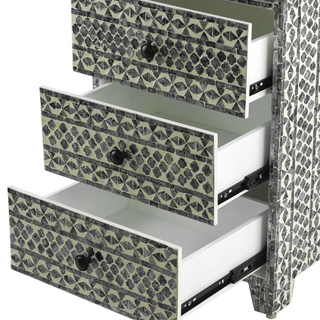 Mosaic Pattern Bedside Table Drawers