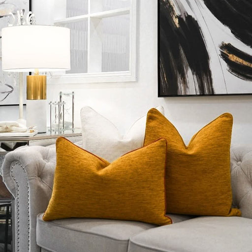 Mustard Yellow Woven Cushion Overview