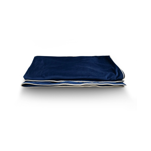 Navy Double Sided with White Pipping Throw Blanket