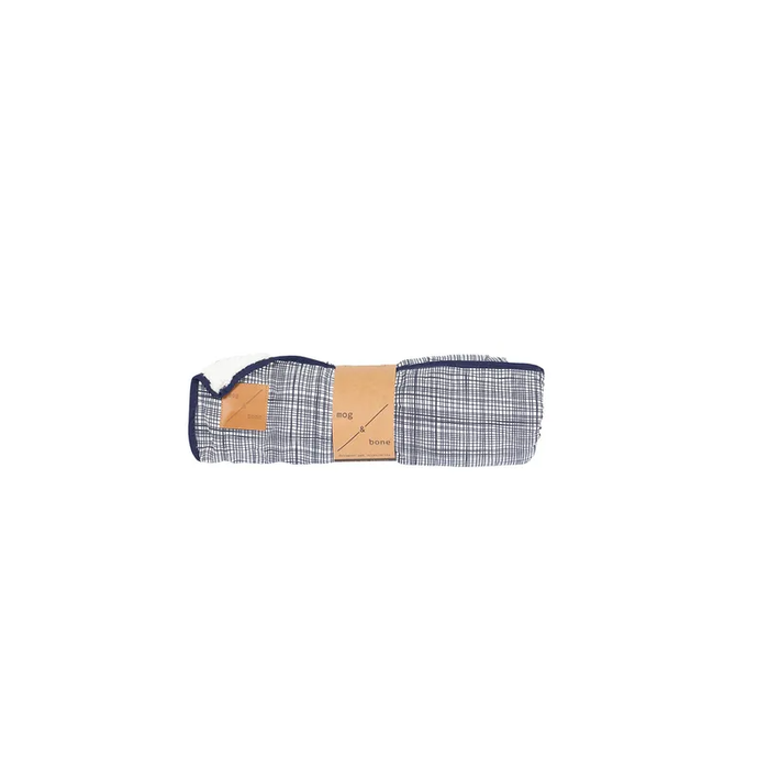 Navy Linen Luxe Fleece Blanket by Mog & Bone