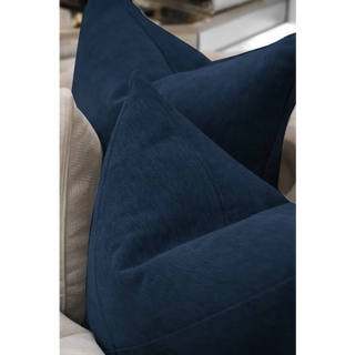Navy Textured Cushion Close-up