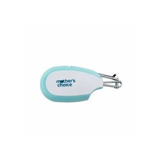 Mother's Choice baby nail clipper with white and aqua ergonomic handle