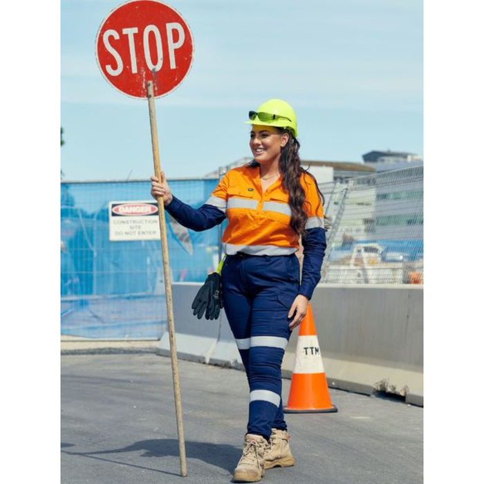 Bisley Women's Taped Cotton Ladies Cargo Cuffed Tradie Work Pants - Shopica Pty Ltd