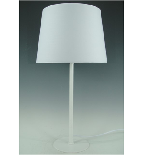 Newport 53 cm white metal table lamp with matching white shade – minimalist design.