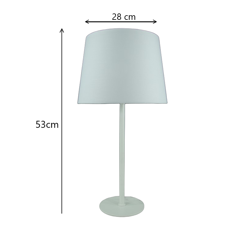 Newport Metal Stick Table Lamp (53 cm White Finish)